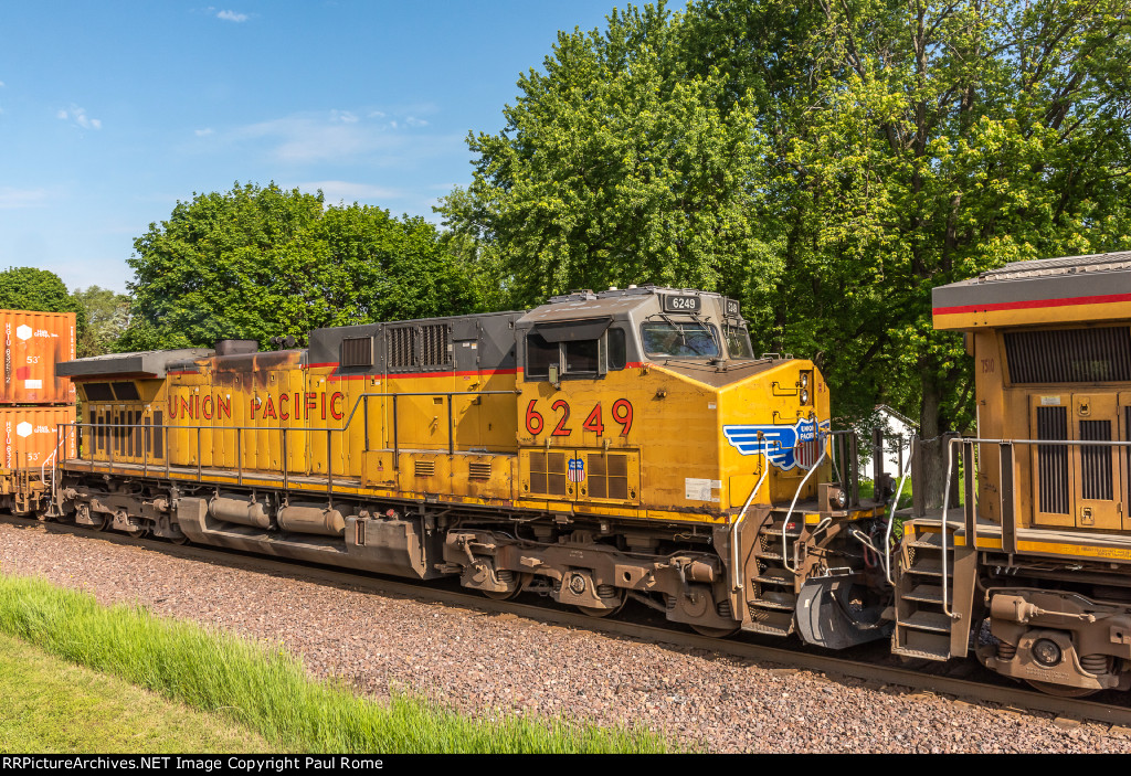 UP 6249, GE AC44CW, ex SP 202 eastbound on the UPRR